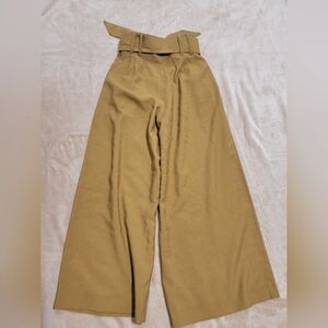 ZARA WIDE LEG TIE WAIST PANTS SIZE S